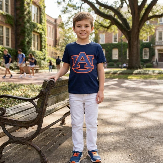 RTS NO MOQ （In stock）milk silk BT1880 Baby Boys Navy Short Sleeve Vinyl Team T-shirts Top