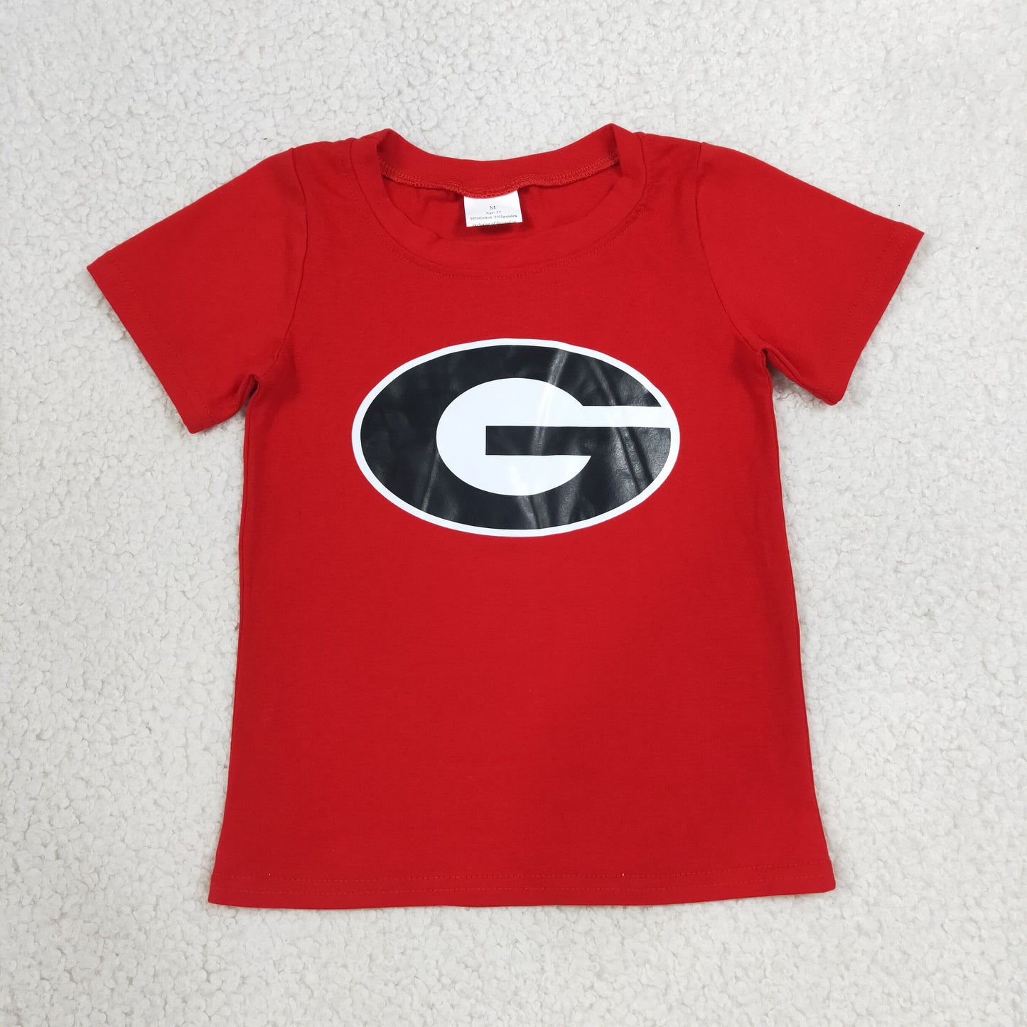RTS NO MOQ （In stock）milk silk BT1886 Baby Boys Short Sleeve Vinyl Georgia Team T-shirts Tops