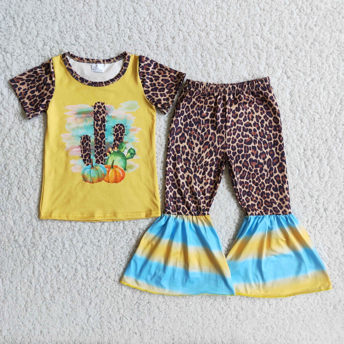 C1-10  Kids girls clothes  short sleeves top with trousers set-promotion 2024.6.15 $2.99