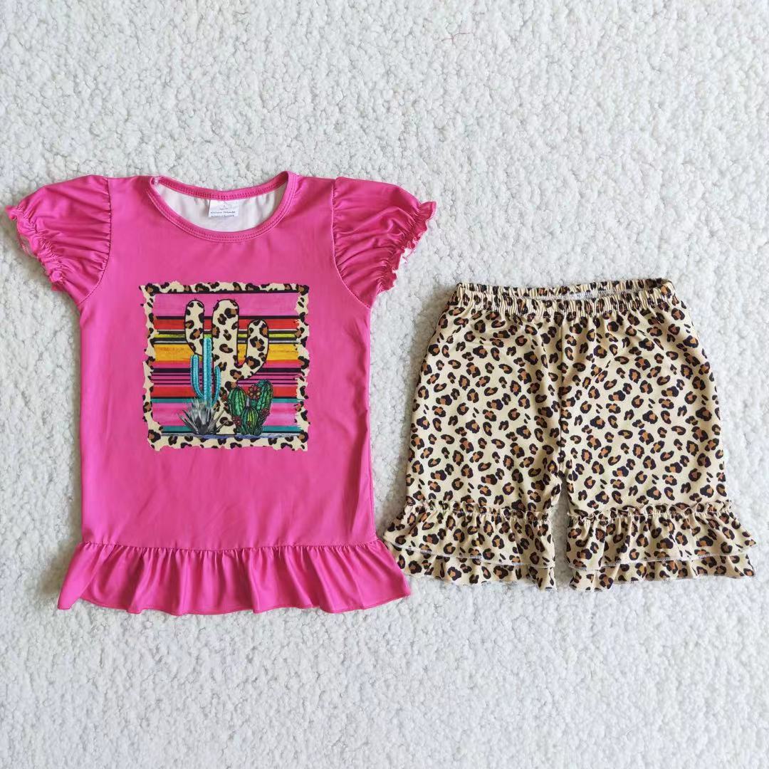 C1-11 Kids girls clothes puff sleeves top with shorts set-promotion 2024.5.25 $2.99