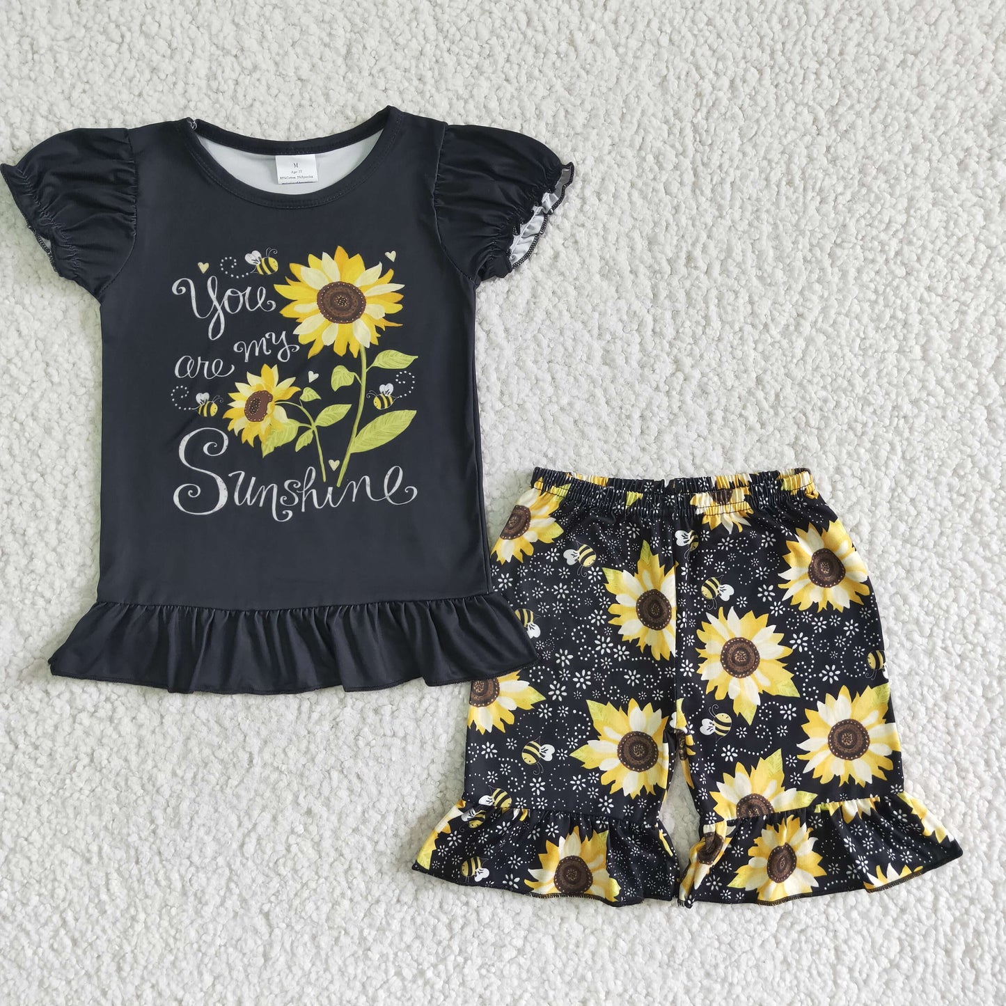 C10-4 Kids girls clothes short sleeve top with shorts promotion 2024.4.15 $5.5