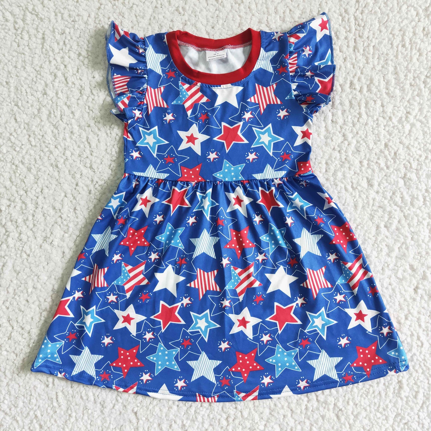 C11-9 Kids girls clothes flying sleeves woven  dress -promotion 2024.4.27  $5.5