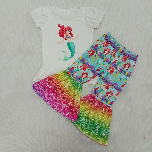 C12-10 Kids girls clothes  short sleeves top with trousers set-promotion 2024.6.15 $2.99