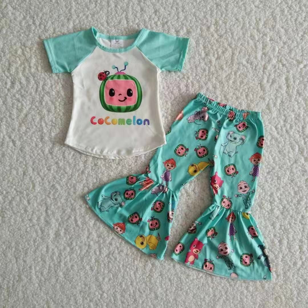 C12-3 Kids girls clothes short sleeve with pants set-promotion 2024.5.11 $2.99