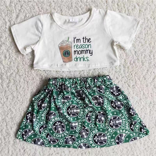 C13-18 Kids girls clothes short sleeves top with short skirt set-promotion 2024.4.5 $5.5