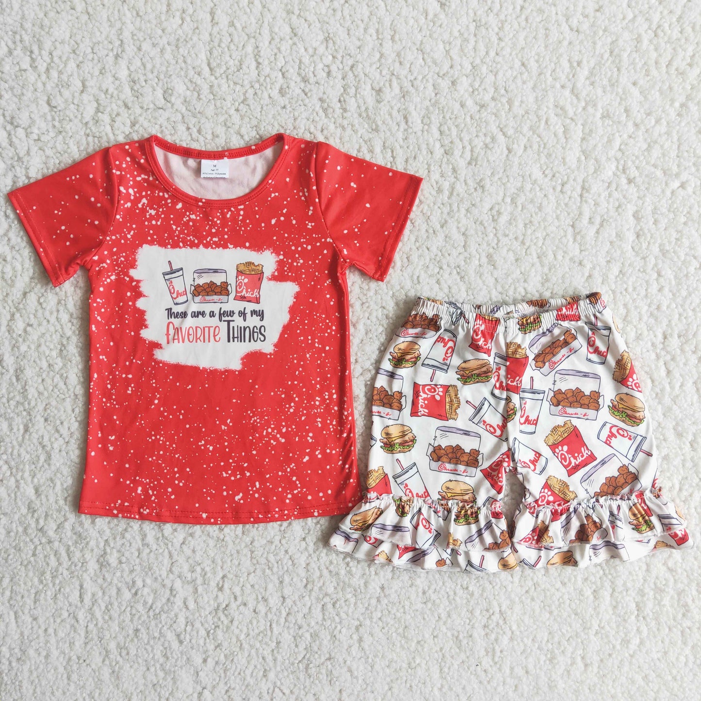 C15-23 Kids girls clothes short sleeves top with shorts set-promotion 2024.4.5 $5.5