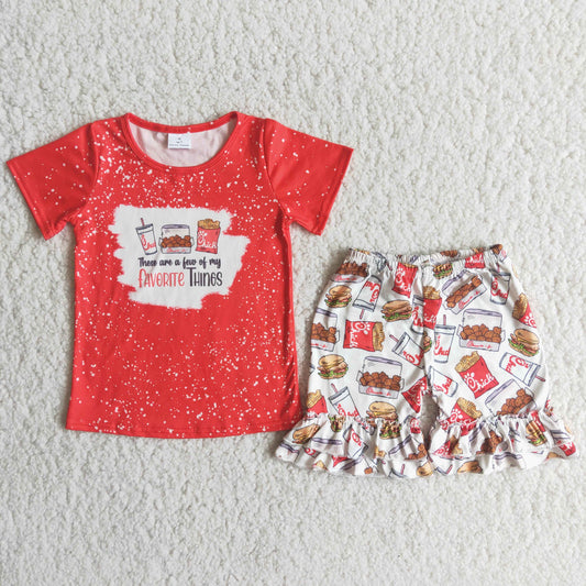 C15-23 Kids girls clothes short sleeves top with shorts set-promotion 2024.4.5 $5.5