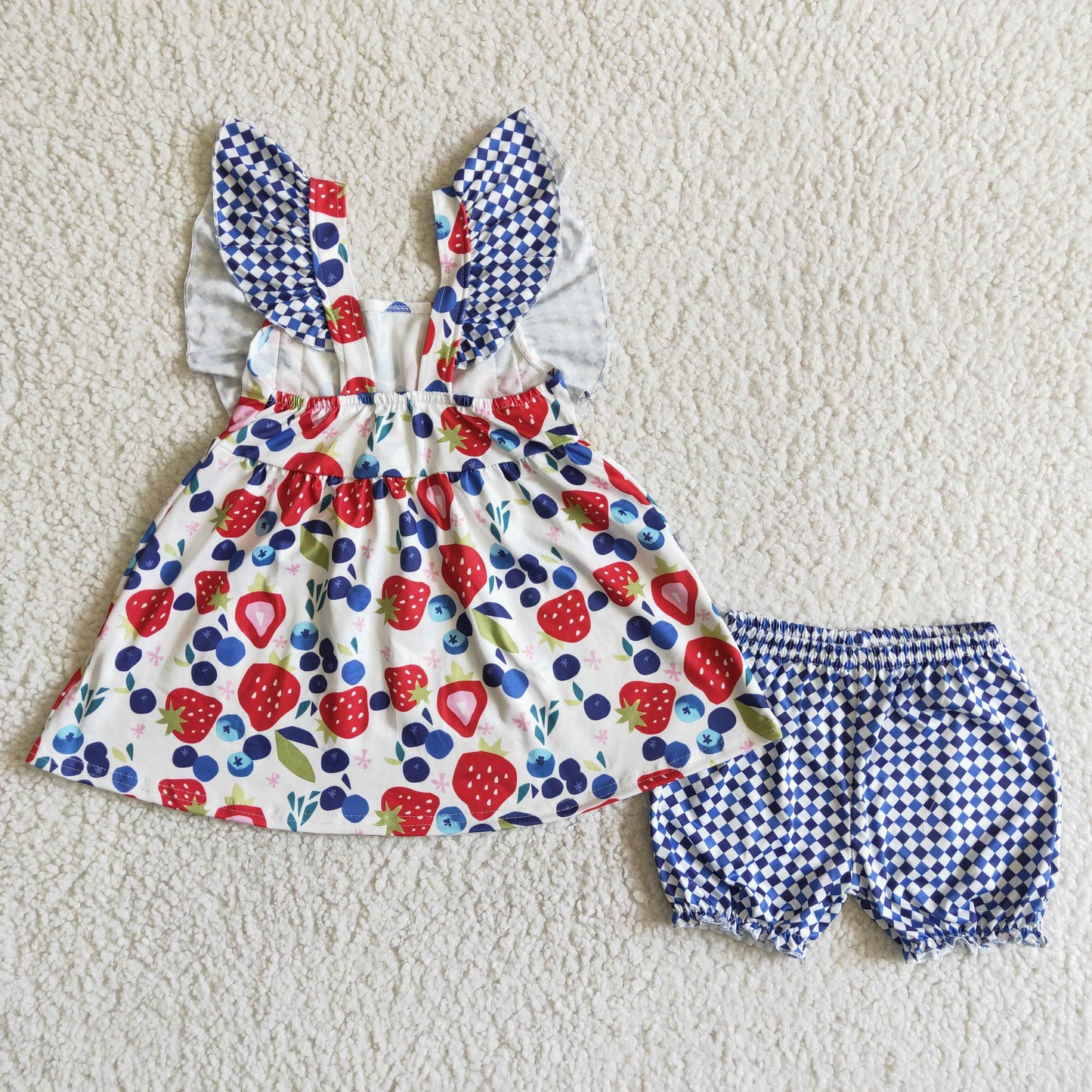 C3-27 Baby Girls Summer Outfits Baby girls strawberry shorts boutique summer outfits sets