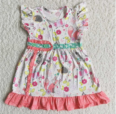 C3-9  Kids girls clothes flying sleeves top woven  dress -promotion 2024.3.16  $2.99