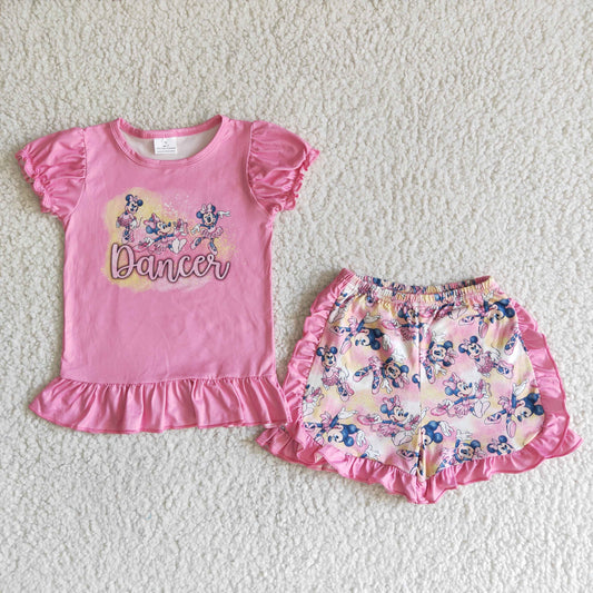 C4-27 Kids girls clothes short sleeve with shorts set-promotion 2024.3.30 $5.5