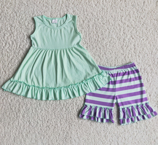 C4-9 Kids girls clothes short sleeve with shorts set-promotion 2024.3.30 $5.5