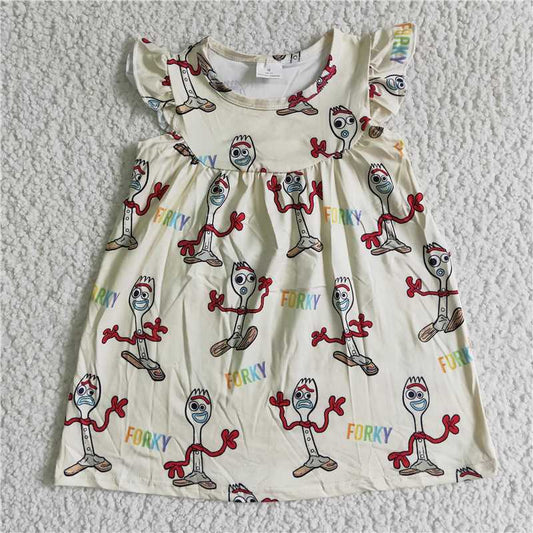 C5-13  Kids girls clothes flying sleeves top woven  dress -promotion 2024.4.13  $2.99