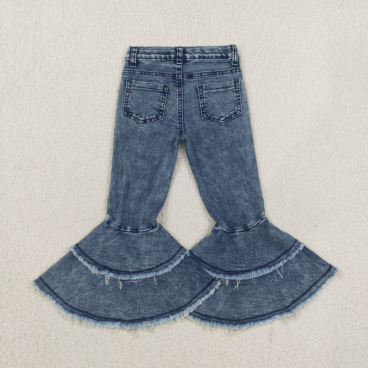 RTS NO MOQ （In stock）Denim C5-15 Girls Ruffle Denim Jeans Cute Casual Bottom