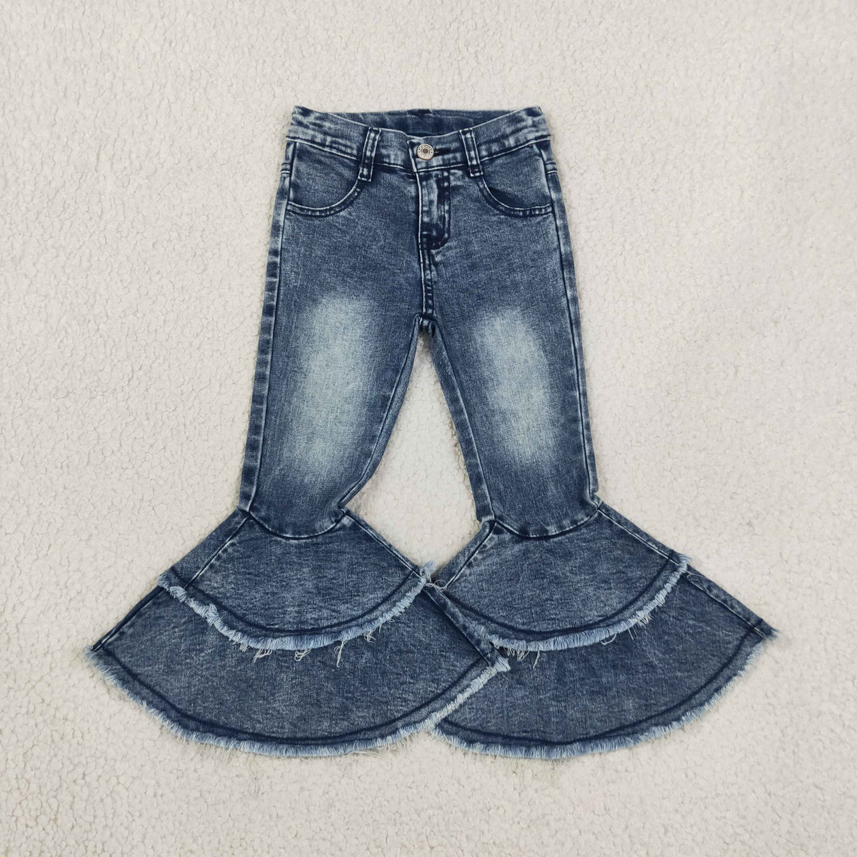RTS NO MOQ （In stock）Denim C5-15 Girls Ruffle Denim Jeans Cute Casual Bottom