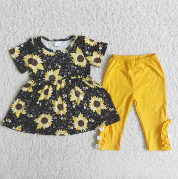 C7-15  Kids girls clothes  short sleeves top with trousers set-promotion 2024.6.29 $2.99