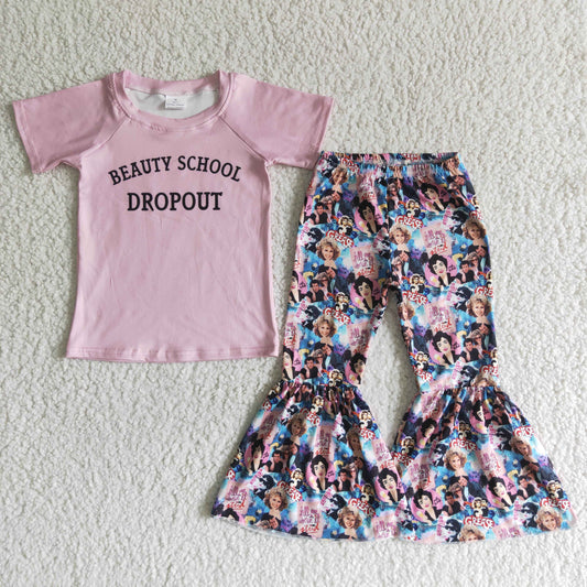 C7-6 Kids girls clothes  short sleeves top with trousers set-promotion 2024.6.15 $2.99