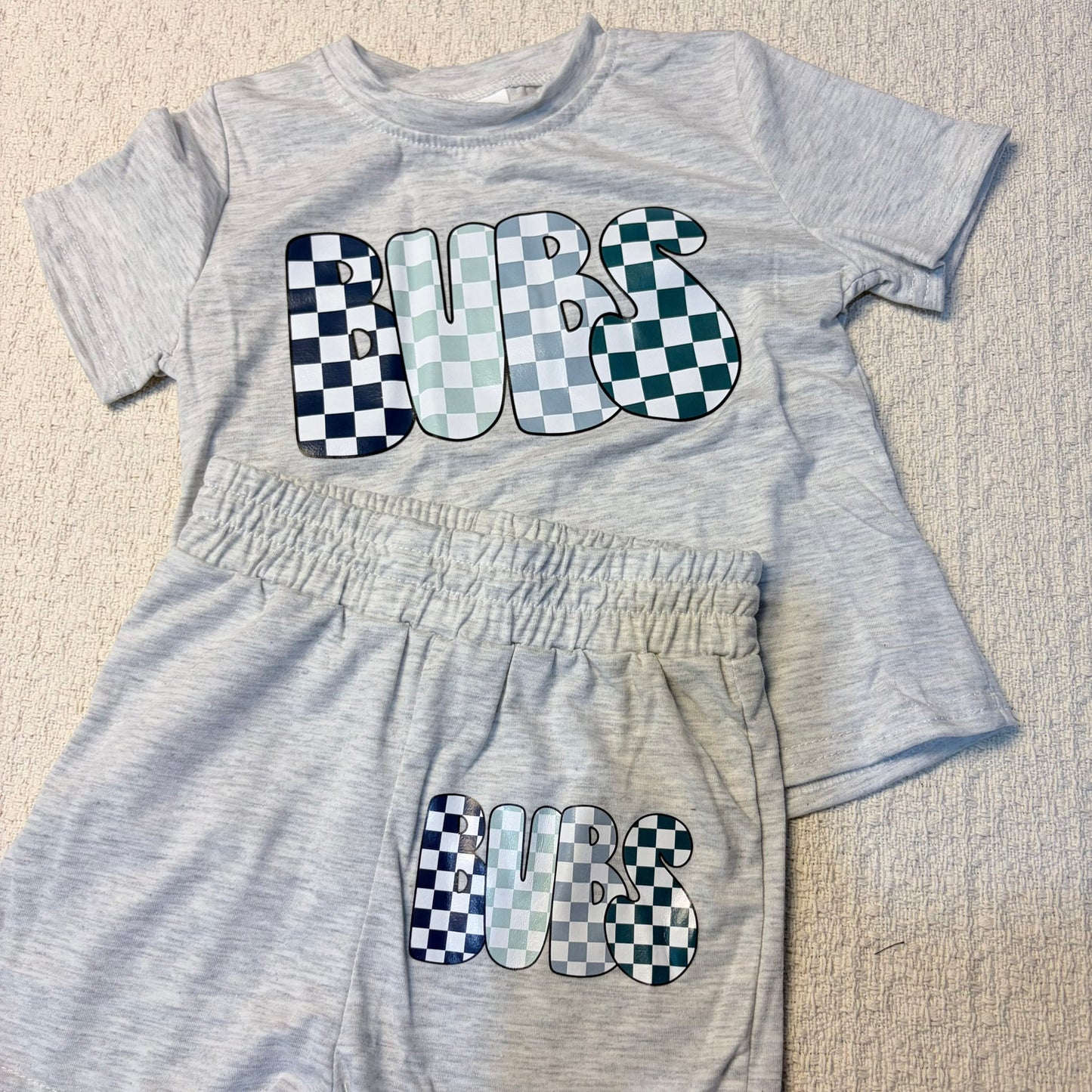 0526 RTS Sibling Sibling Vinyl Baby Boys Cotton Top Sports Shorts Clothes Sets