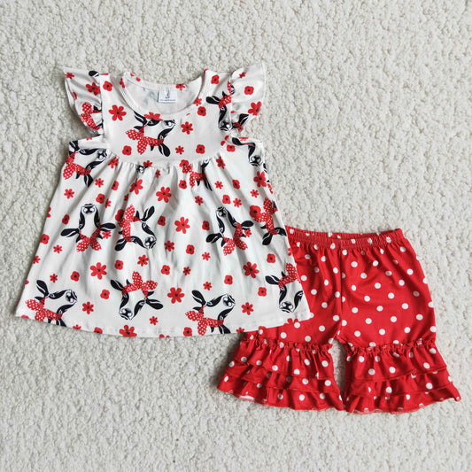 C8-21 Kids girls clothes  flying sleeves top with shorts set-promotion 2024.4.13 $5.5