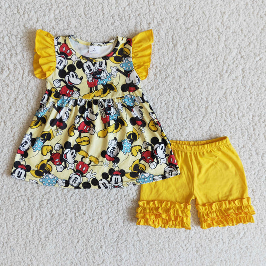 C8-3  Kids girls clothes short sleeve with shorts set-promotion 2024.3.30 $5.5