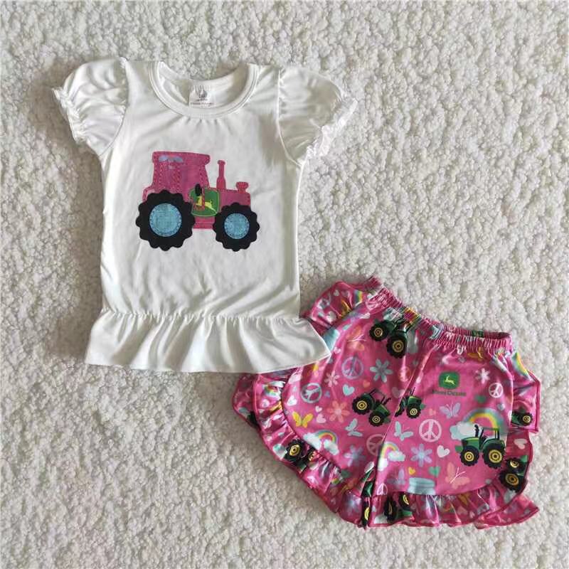 C8-4 Kids girls clothes short sleeve top with shorts promotion 2024.4.15 $5.5