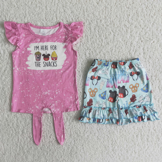 C9-11  Kids girls clothes  flying sleeves top with shorts set-promotion 2024.6.22 $2.99
