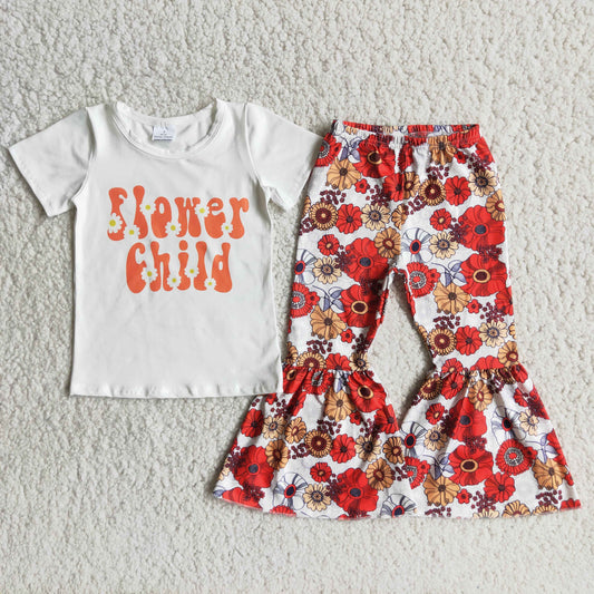 C9-14  Kids girls clothes  short sleeves top with trousers set-promotion 2024.6.22 $2.99