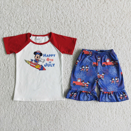 D10-28  Kids girls clothes short sleeves with shorts set-promotion  2024.4.20 $5.5