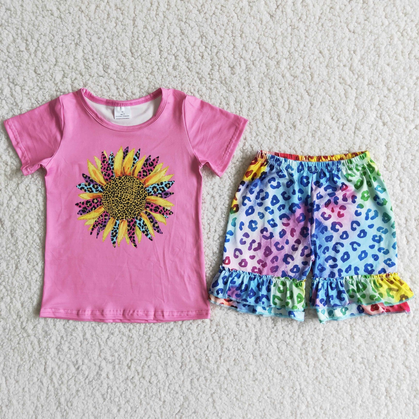 D11-11 Kids girls clothes short sleeve top with shorts promotion 2024.4.15 $5.5