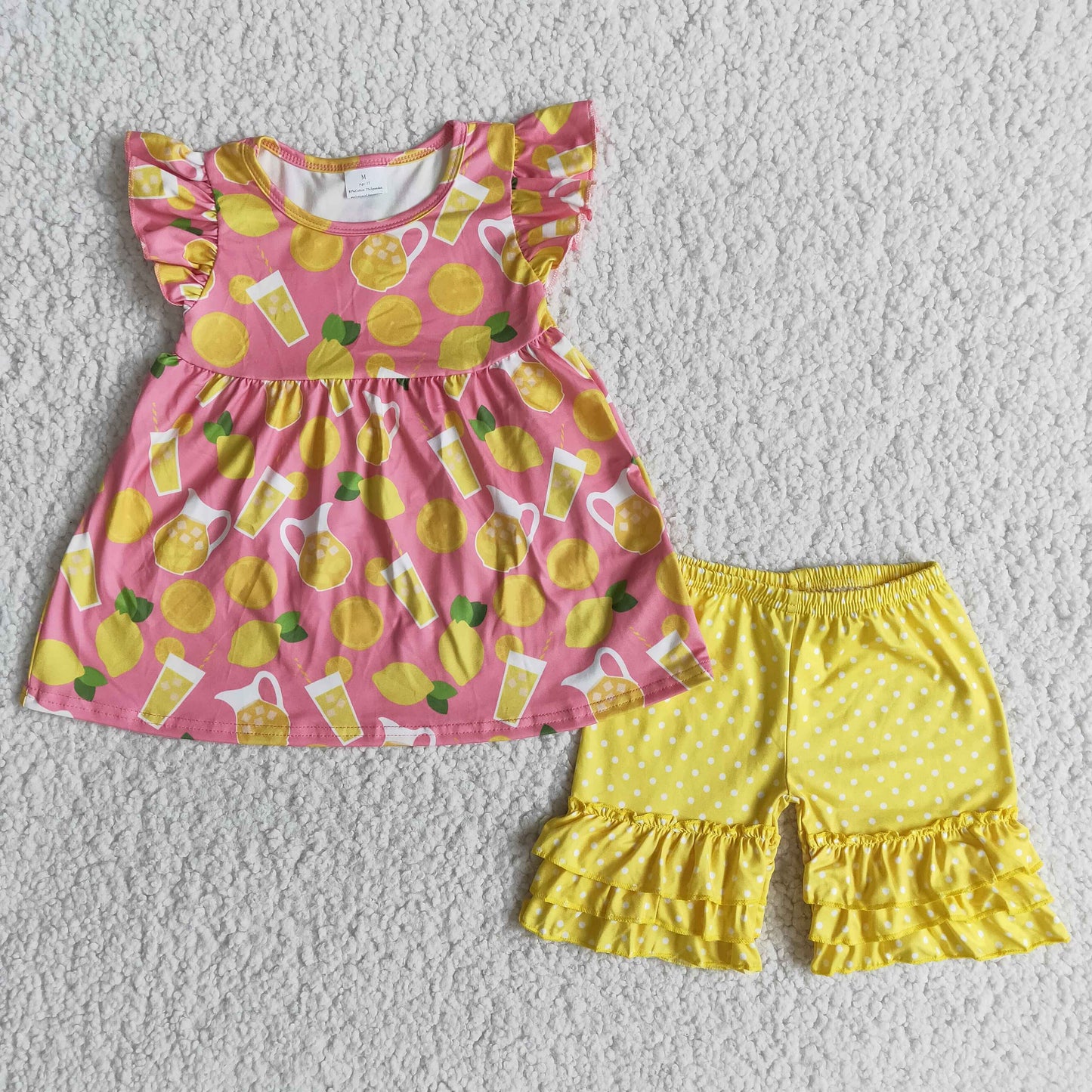 D12-16  Kids girls clothes flying sleeves with shorts set-promotion  2024.4.20 $5.5