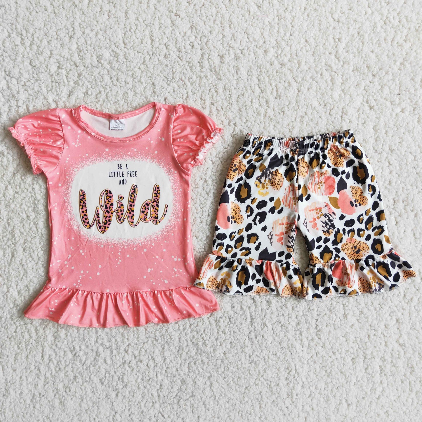 D12-18 Kids girls clothes puff sleeves with shorts set-promotion  2024.4.20 $5.5