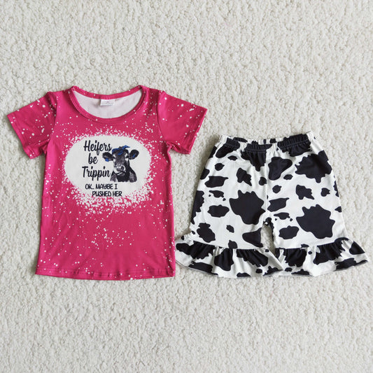 D12-19 Kids girls clothes short sleeves with shorts set-promotion  2024.4.20 $5.5