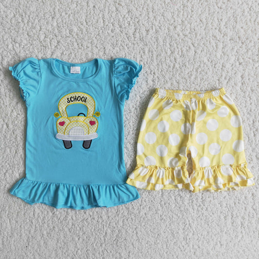 D12-26 Kids girls clothes pull sleeves top with shorts set-promotion 2024.6.15 $5.5