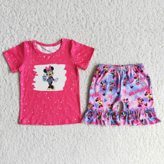 D12-28 Kids girls clothes short sleeves with shorts set-promotion  2024.4.20 $5.5