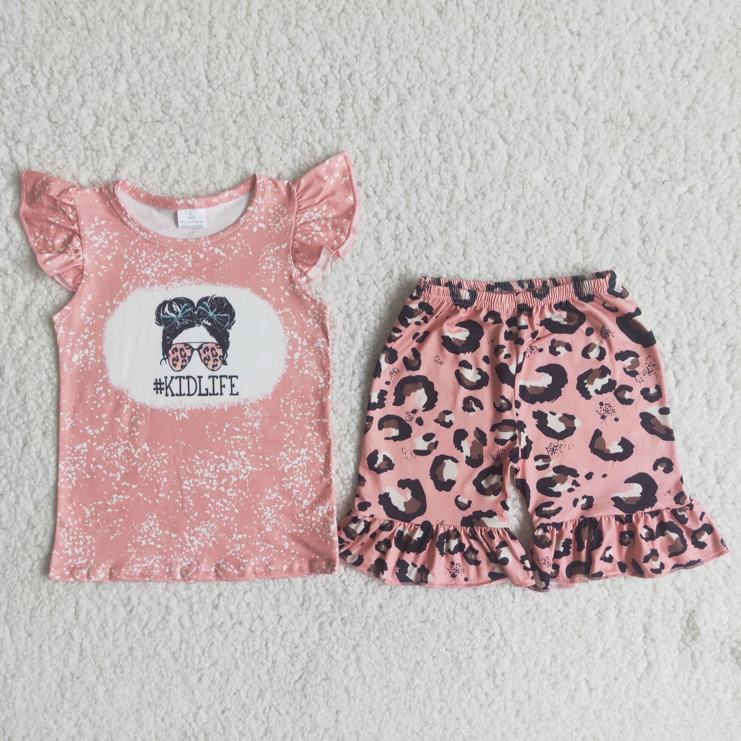 D13-12 Kids girls clothes flying sleeves with shorts set-promotion 2024.4.27 $5.5