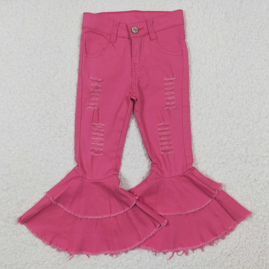 11.6 RTS Sibling Baby Girls Bell Bottom Denim Pants Jeans