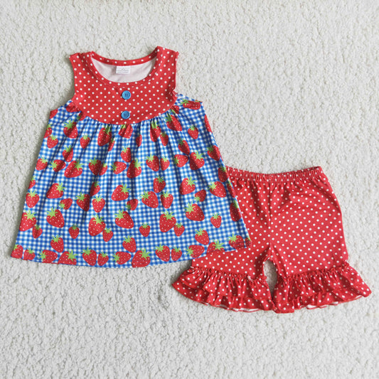 D6-17 Kids girls clothes sleeves top with shorts set-promotion 2024.4.5 $5.5