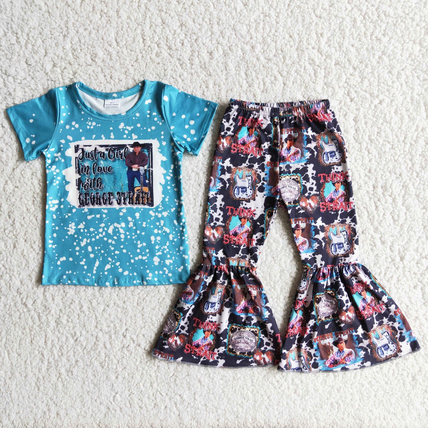 D6-27 Kids girls clothes short sleeves top with trousers set-promotion 2024.7.13 $2.99