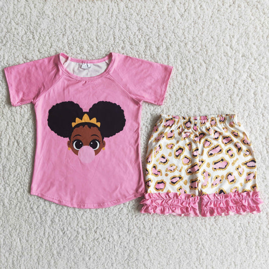 D7-12 Kids girls clothes short sleeves top with shorts set-promotion 2024.4.5 $5.5