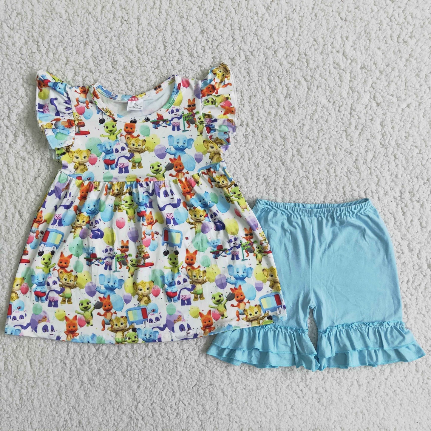 D7-27Kids girls clothes short sleeve top with shorts promotion 2024.4.15 $5.5