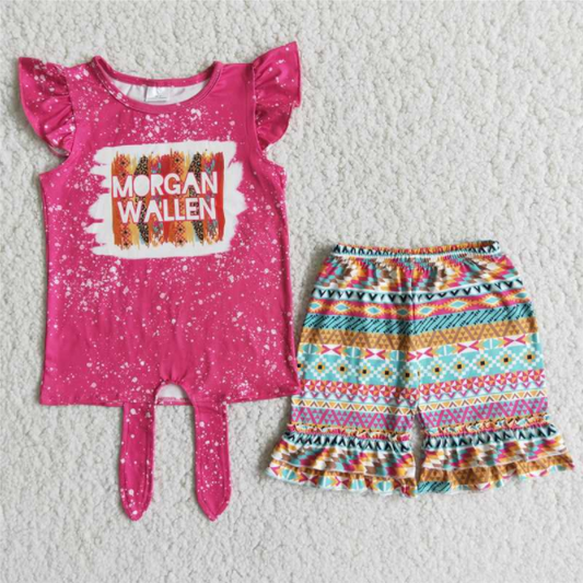 D8-26 Kids girls clothes short sleeve top with shorts promotion 2024.4.15 $5.5