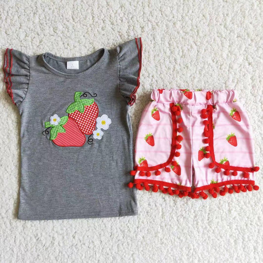 D8-27  Kids girls clothes flying sleeves with shorts set-promotion  2024.4.20 $5.5