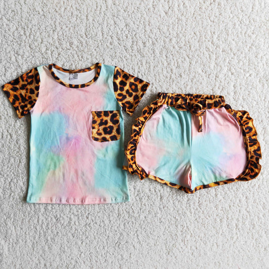 D9-27 Kids girls clothes short sleeve top with shorts promotion 2024.4.15 $5.5