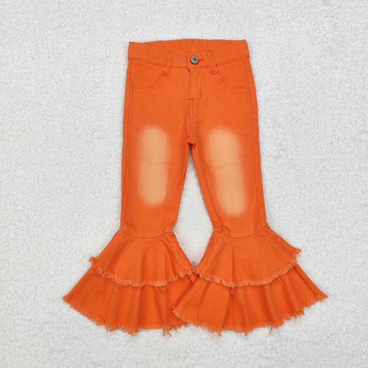 Orange bleached denim pants Jeans E1-11