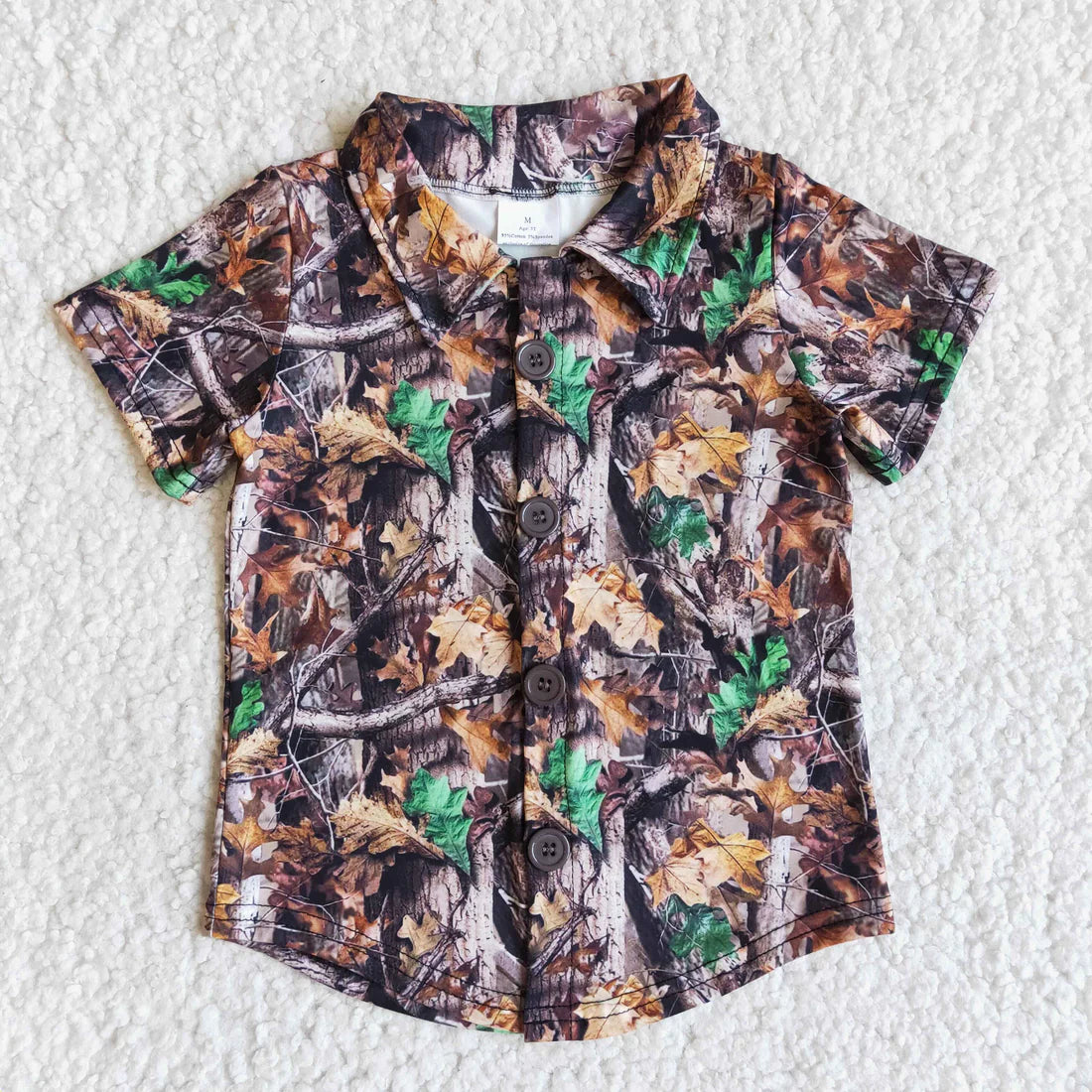 11.18 RST Sibling Baby Boys Southern Camo Short Sleeves Button Pockets Shirts Tops