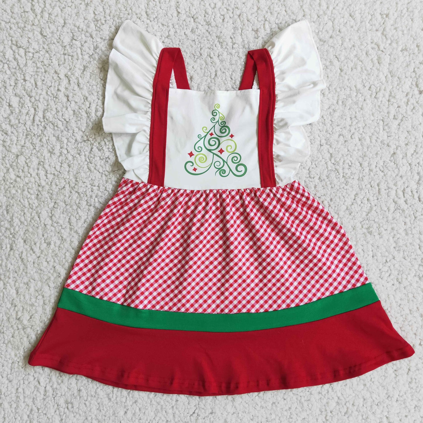 10.29 E3-19 Baby Girls Winter Dresses girls Christmas tree dresses