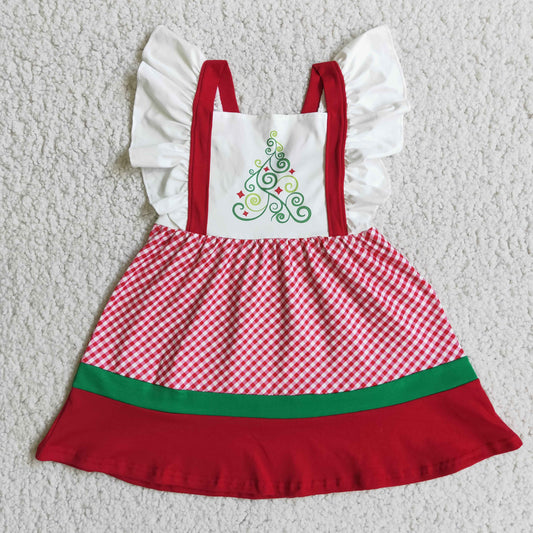 10.29 E3-19 Baby Girls Winter Dresses girls Christmas tree dresses