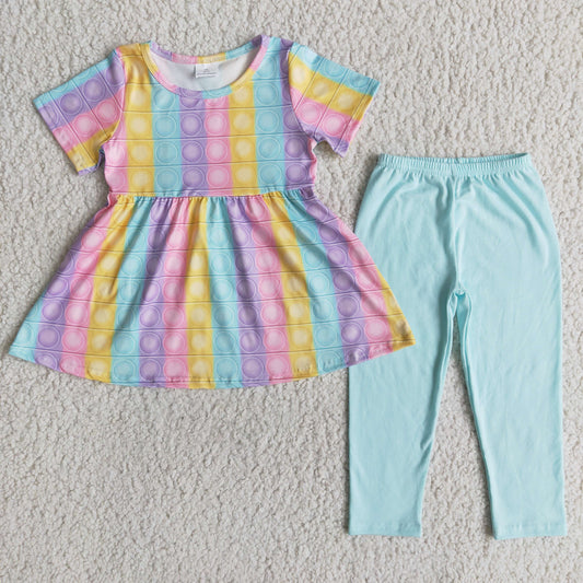 E6-2 Kids girls clothes short sleeve with shorts set-promotion 2024.5.03 $2.99