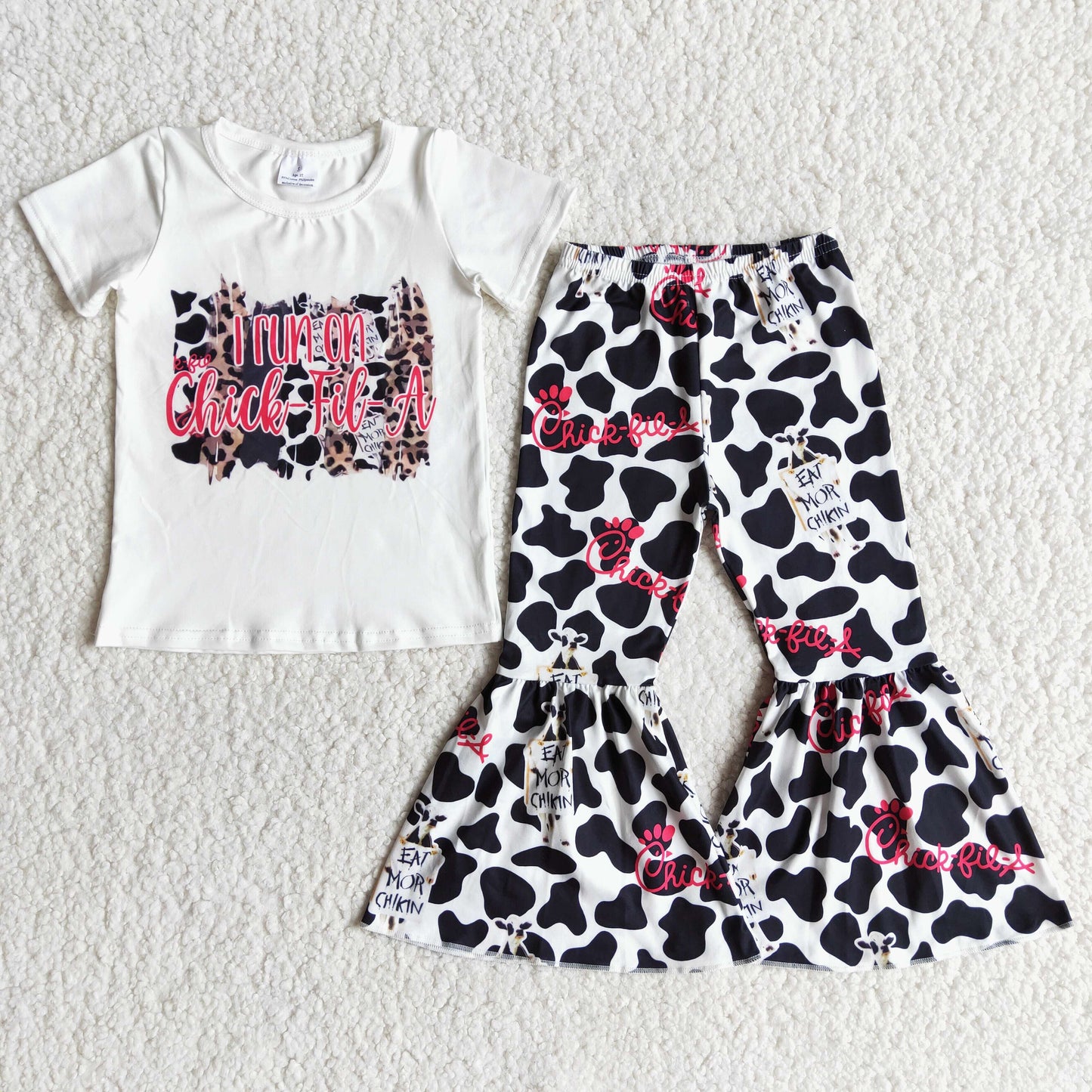 E7-2 Baby Girls Cowprint bell pants sets