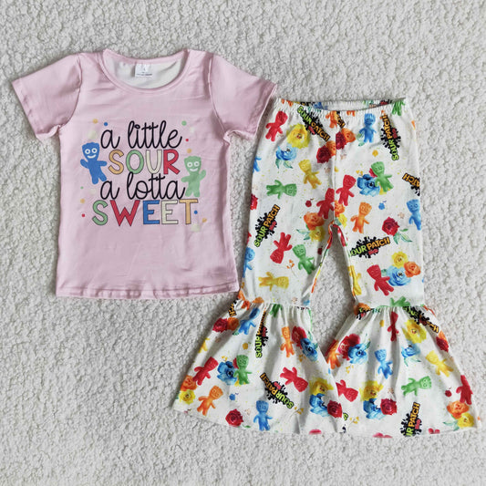E9-11 toddler boutique clothes set short sleeve top with pants set