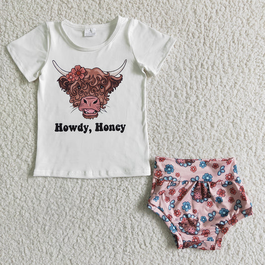 GBO0010 Kids girls clothes short sleeves top with briefs set-promotion 2024.6.15 $5.5